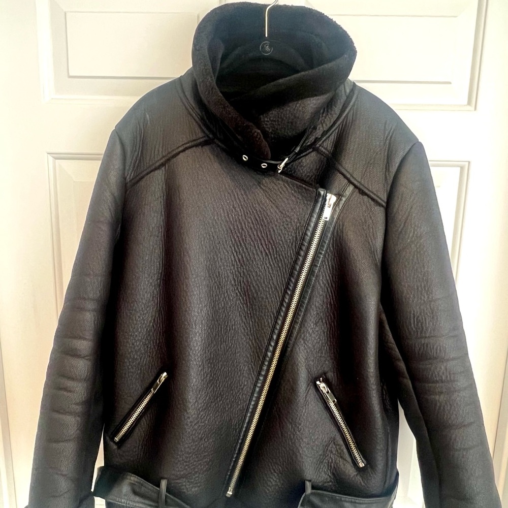 Zara Black Leather Coat